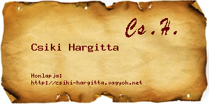 Csiki Hargitta névjegykártya